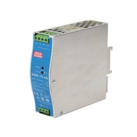 ANTAIRA Power Supply, 90 to 264V AC/120 to 370V DC, 48V DC, 75W, 1.6A, DIN Rail NDR-75-48